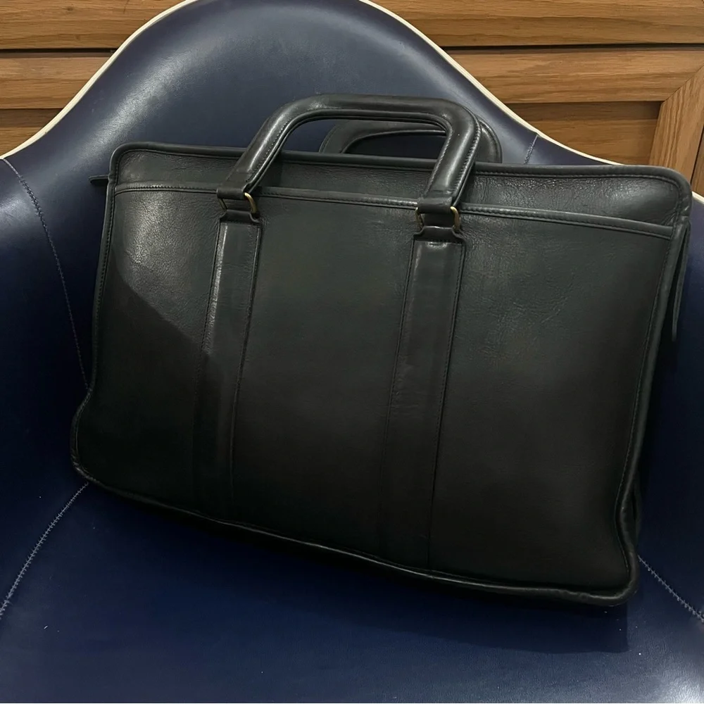 Vintage Coach Embassy Briefcase 5090 Black Leather Laptop Portfolio Bag USA